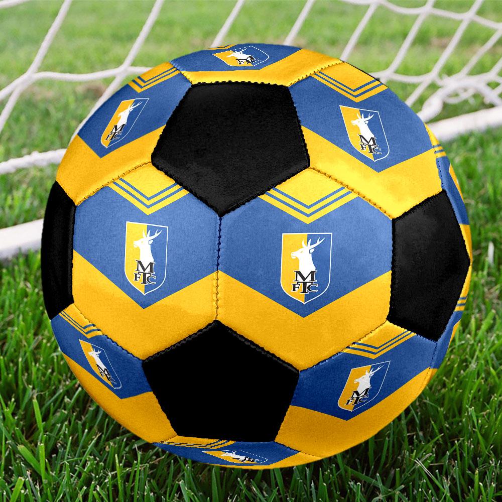Mansfield Town Soccer Ball Size 5 Colorful Machine Stitched PVC Competition Ready Durable High-Bounce