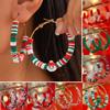 Рождественские контрастные серьги-кольца, серьги-гвоздики, женские, подвеска в виде Санта-Клауса, праздничное украшение для ушей из мягкой глины
