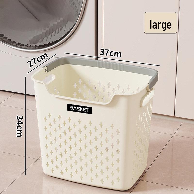 Large Capacity Plastic Laundry Basket - Handheld Dirty Clothes Hamper for Bathroom and Household Storage