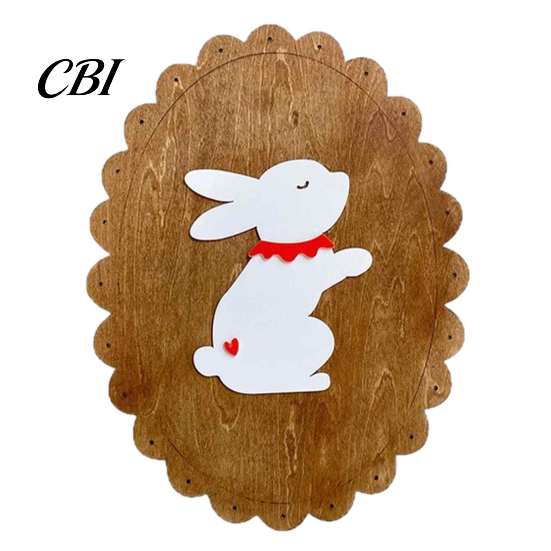 Decorative Wooden Wall Ornaments Rustic Stickers, Nordic Rabbit Goose Decor, Cute Non Damaging Stickers Animal Art for Kids Bedroom Nursery