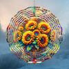 10 Inch Sunflower Wind Spinner Outdoor Decor 3D Metal Hanging Art with 360 Rotating Hook Colorful Kinetic Garden Decor for Yard Patio Balcony