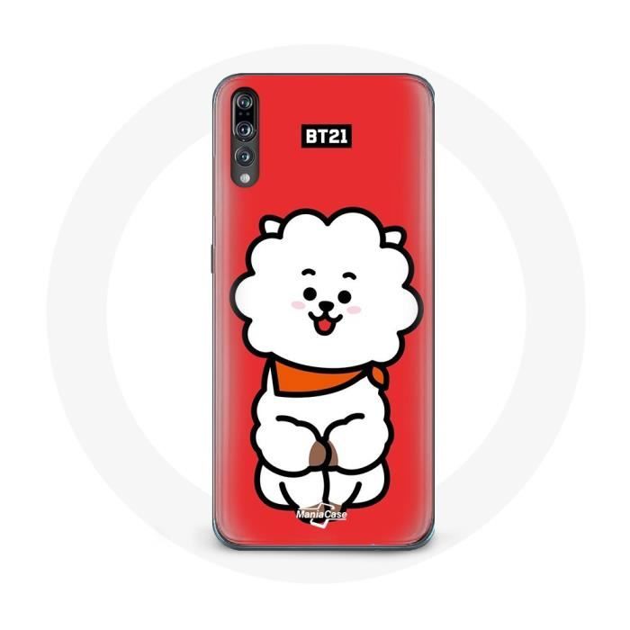 Case for Huawei P20 BTS Bangtan Boys BT21 RJ Jin Red Background