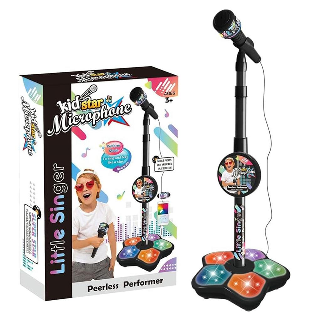 Детский игрушечный микрофон с подставкой, улучшенные возможности подключения для MP3, мобильного телефона, караоке-машины для детей, подарок на день рождения для девочек и мальчиков | Игрушка для детей