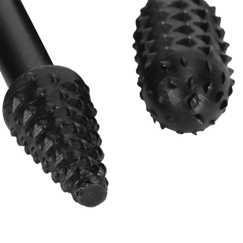 Black Wood Carving Burr Set Steel Die Grinder Burr Bits Durable Woodworking Drill Bits