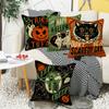 New Halloween Pumpkin Pillow Cover Skeleton Cat Decoration Sofa Bedroom Pillow Cover Bedside Backrest
