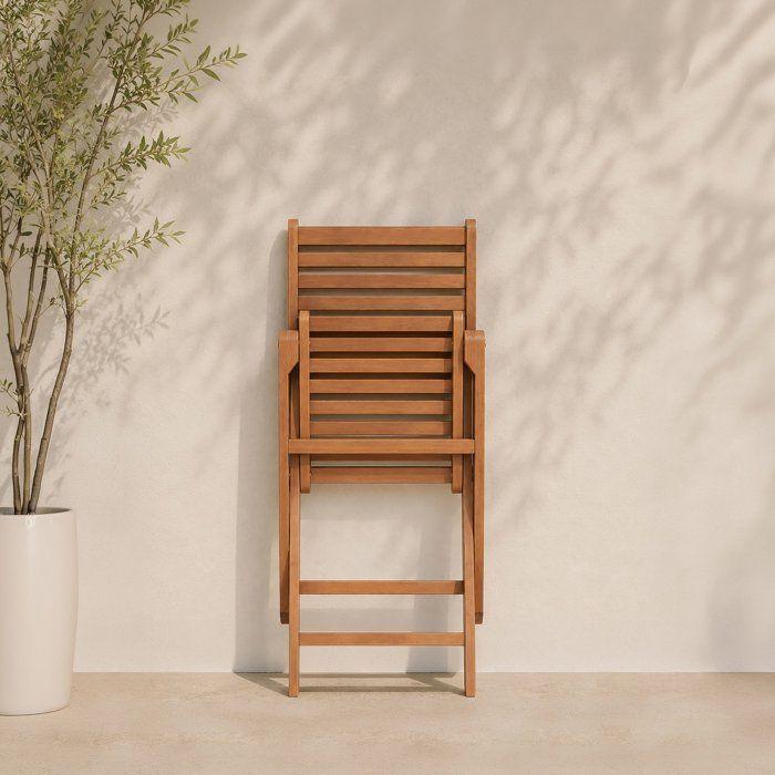 Lot de 4 chaises de jardin pliantes - EDEN - Bois Eucalyptus FSC - 57,5 x 46,5 x H90 cm