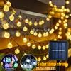 Solar Crystal Ball LED Light String Fairy Bubble Globe Lights Camping Waterproof Garlands Lamp For Outdoor Party Christmas Decor5/7/12M 20/50/100LED