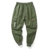 Хип-хоп брюки-карго мужские модные бегуны повседневные брюки уличная одежда с несколькими карманами и лентами брюки в стиле милитари мужские шаровары большого размера