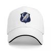 Night Owl Shield Logo Baseball Cap Black with White Trim and Blue Crest Design for Unisex and Women Casual Streetwear Hat