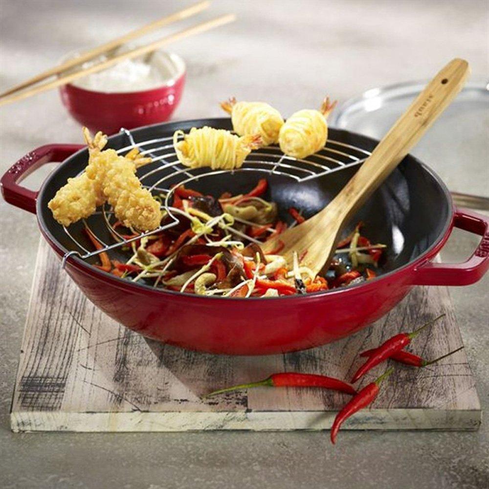 Staub Pan Cherry Большая литая эмалированная кастрюля ручной работы IH совместимая японская специализация "Multi 30 см" [Авторизованный продукт] 40511-345
