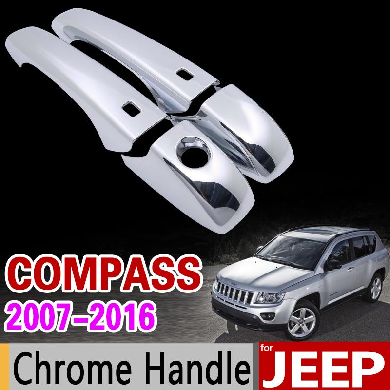 Для JEEP Compass 2007-2016 Хромированная накладка на ручки Комплект 2008 2009 2010 2011 2012 2013 2014 2015 Автоаксессуары Автостайлинг