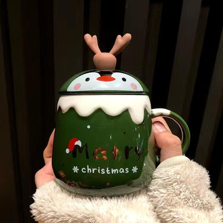 Cute Mug Personality Creativity Elk Penguin Ceramic Water Cup Coffee Cup Milk Cup Christmas Gift Mug
