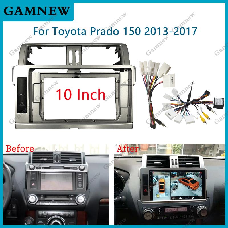 10.1 inch Car Frame Fascia Adapter Canbus Box Decoder Android Radio Dash Fitting Panel Kit For Toyota Prado 2013-2017