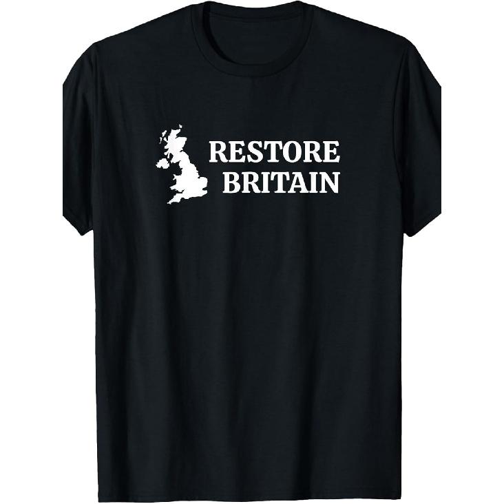 (Two Sided) Restore Britain, Political Party for UK Patriots T-Shirt