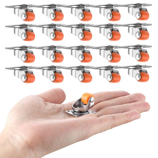 20 шт. самоклеящихся роликовых колес, грузоподъемность 30 фунтов, поворот на 360 градусов, плавное вращение, универсальные роликовые колеса