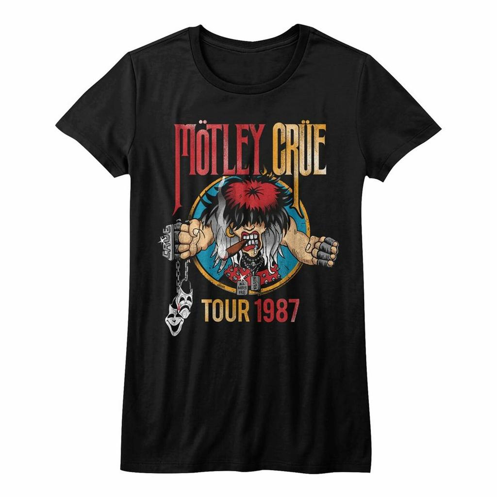 Motley Crue Tour 1987 Black Junior Women's T-Shirt