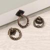 Ring Pattern European Style Retro Furniture Knobs Single Hole Bronze Handles Wardrobe Pulls