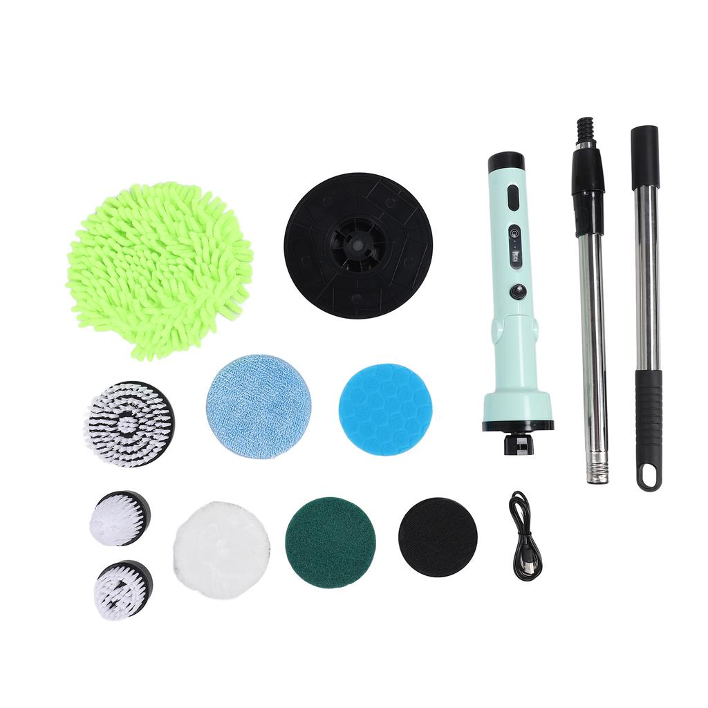 Electric Spin Scrubber with 9 Brush Heads Extension Handle 3 Speeds Adjustable IPX7 Water Resistant
