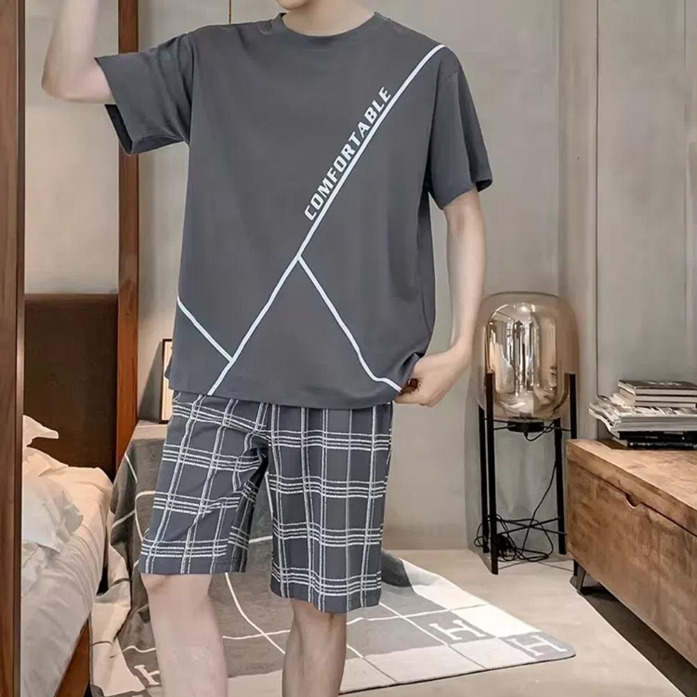 Комплект из 2 предметов для мужчин, повседневная футболка с коротким рукавом и шорты на шнурке, летний комплект мужской одежды для отдыха, отпуска, тренировок