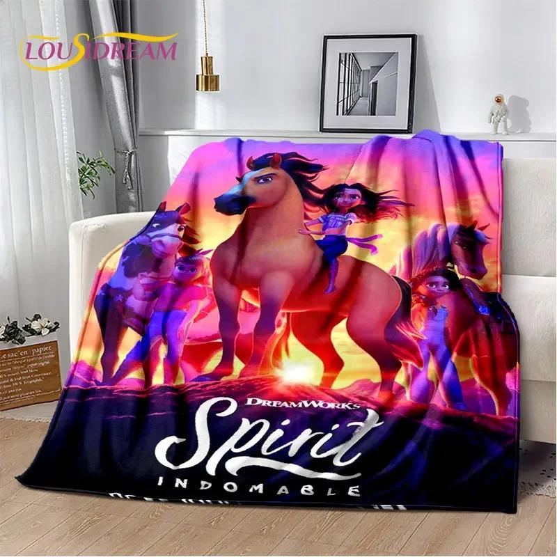 Мягкое плюшевое одеяло с героями мультфильмов Spirit Riding Free Horses, фланелевое одеяло, одеяло для гостиной, спальни, кровати, дивана, чехол для пикника