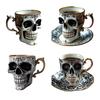 Unique Skull Coffee Mug Set Halloween Parties And Daily Halloween Mug Set Gothic Tea Skull