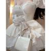 Зимнее однотонное платье Fairy Kawaii, женское платье с длинным рукавом, дизайнерское мини-платье в стиле Лолиты, женское повседневное корейское модное цельное платье 2025