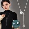 High-end Ins Style Geometric Long Necklace For Women Featuring Magnetic Ball And Disc Designs