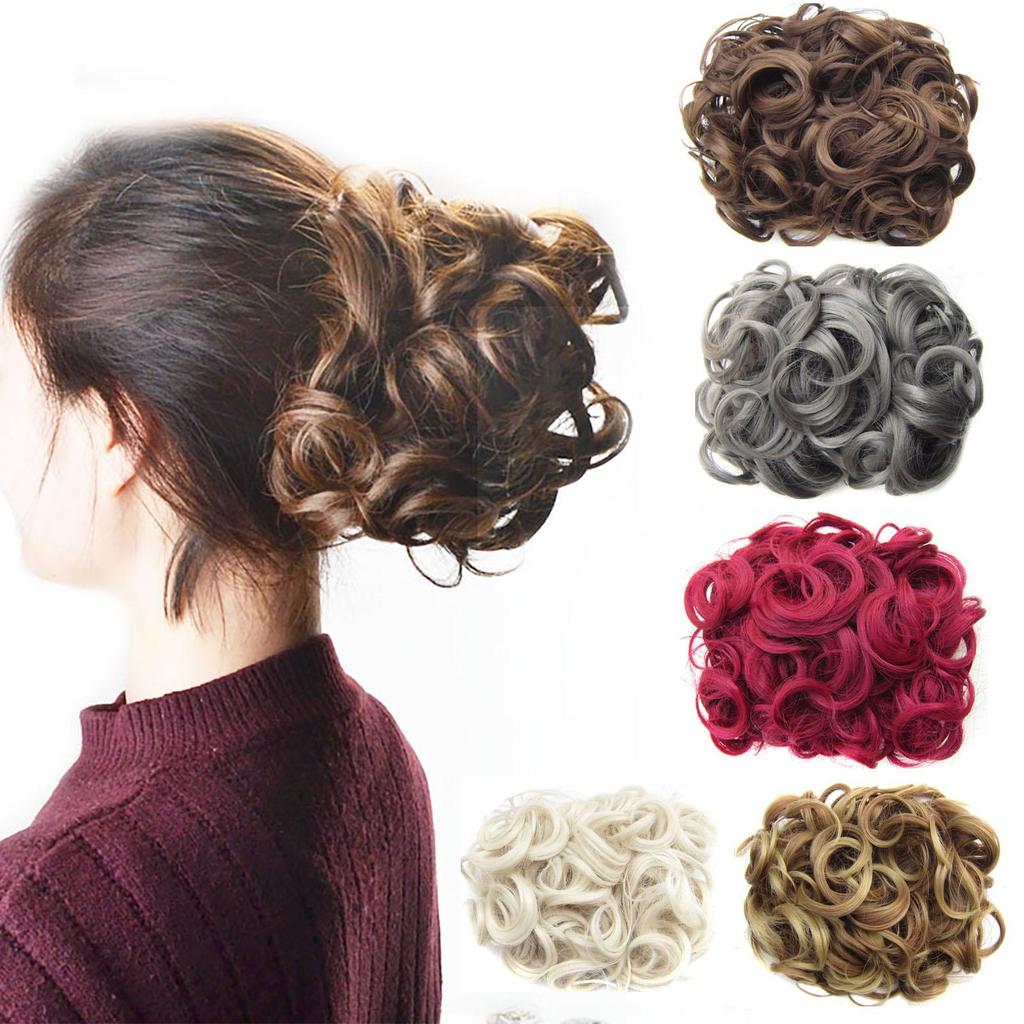 Curly Hair Chignons Hair Bun Claw Clip On Hair Wedding Retro Style