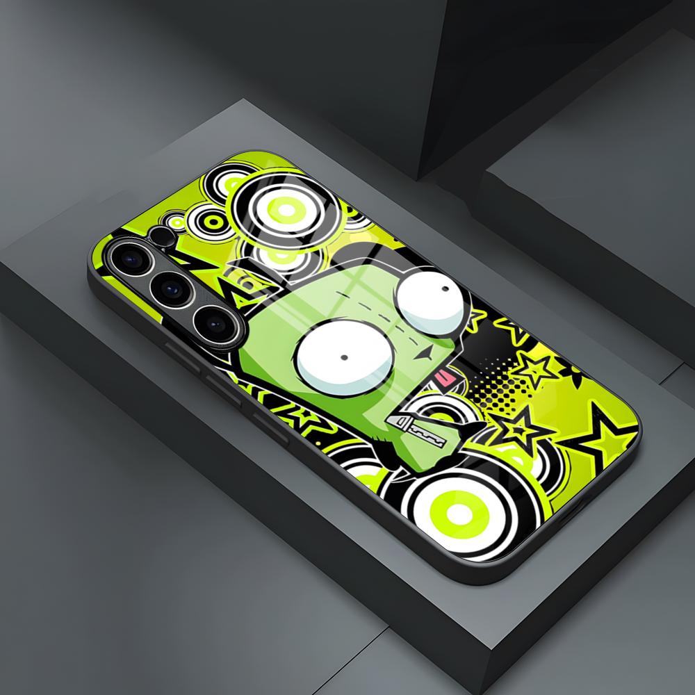 Чехол для телефона Invader Zim для S23 Samsung S26 S24 S25 Ultra S22 S20 Fe S21 Plus A54 A34 A53 A16 Стеклянная крышка