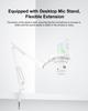 COMICA Uni Condenser Microphone with Arm RGB White Stand, Unidirectional, 48kHz/24bit, Light, USB, PC, PS5, Smartphone, Streaming,