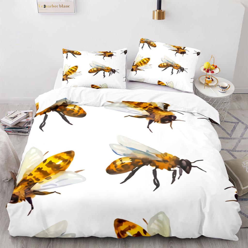 Home Textile Bee Quilt Cover Digital Printing Three-Piece 3D