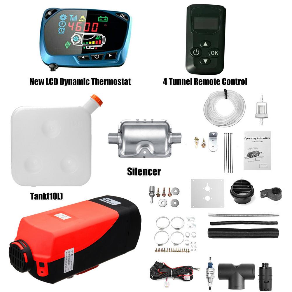 Car Heater 5KW 12V/24V Air Diesels Heater Parking Heater With Remote Control LCD Monitor For RV, Motorhome Trailer, Trucks, Boat
