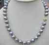 9-10mm SINGLE STRANDS SOUTH SEA GRAY PEARL NECKLACE 18 INCH