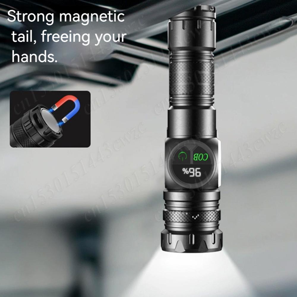 Pocket LED Flashlight High Brightness Rechargeable Strong Light Telescopic Zoom Emergency Flashlight for Outdoor Camping/Travel