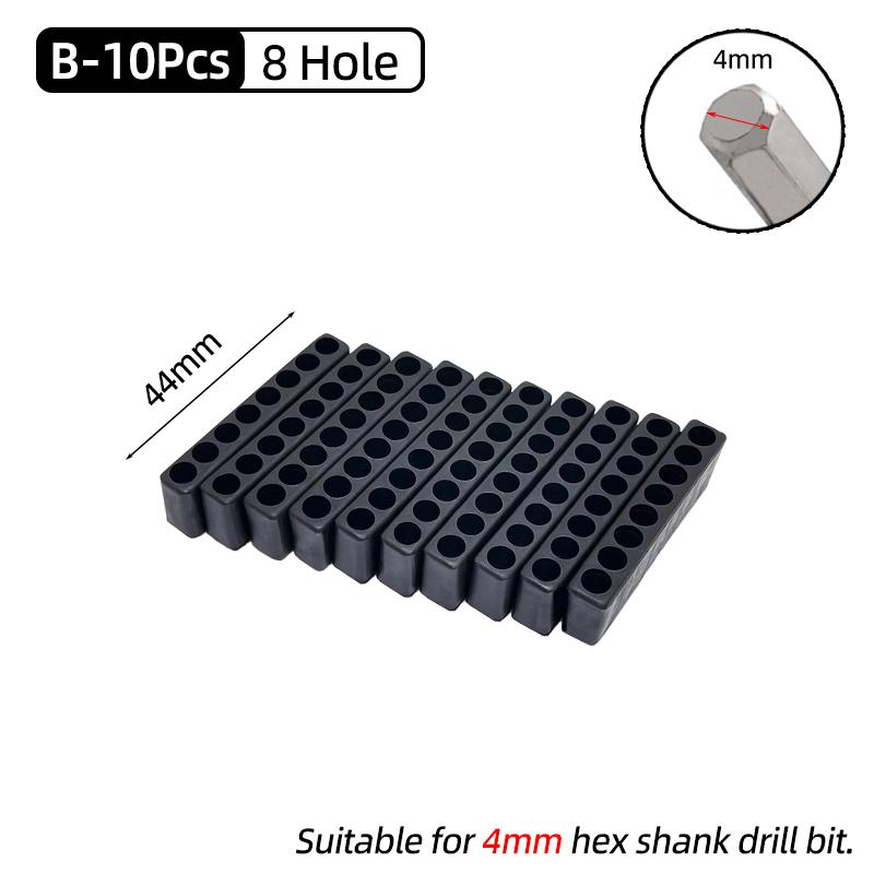 Набор 10 шт. 6/8/10/12/15 отверстий 6,35 мм/4 мм шестигранный хвостовик держатель бит для отвертки пластиковый органайзер для хранения головок сверл ручные инструменты аксессуары