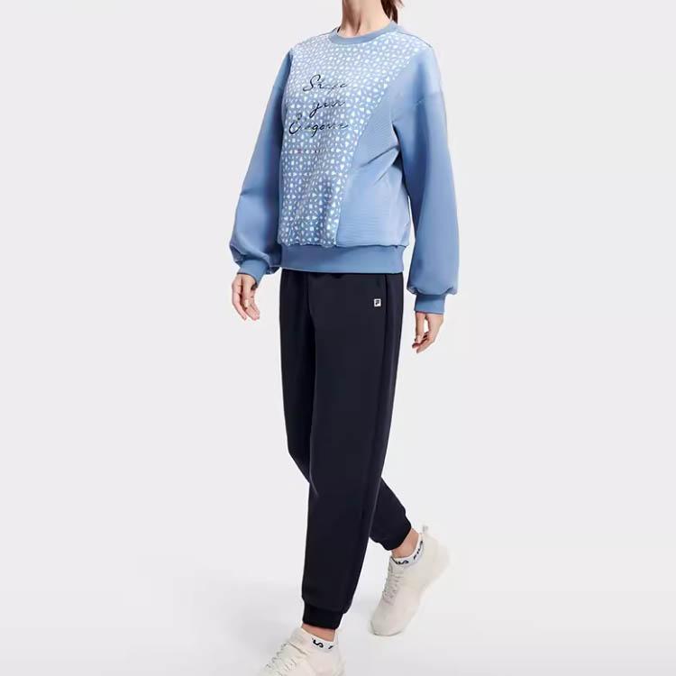 Fila Атлетика Однотонные Простые Брюки для Фитнеса с Манжетами Женские брюки Темно-синий A11W311603F-NV