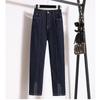 2024 Plus Size Women Jeans Pants Denim Female Pencil Elastic Diamond Basic Blue High Waist Trousers Oversize Fashion New Pants