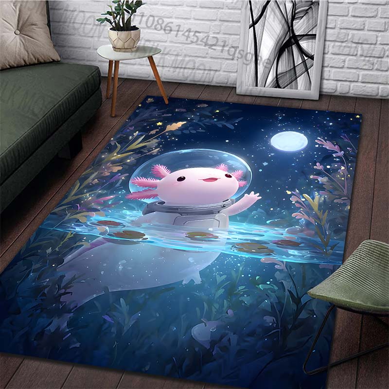 1PC Water creature wearing helmet Print Carpet Rug for Living Room Bedroom Sofa Doormat Home Decor Non-slip Floor Mat