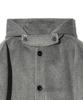 Peace Maker Hand Stitch Hoodie Maxi Wool Coat (Grey)