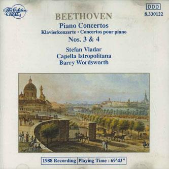 CD STEFAN VLADAR, CAPELLA ISTROPOLITAN - Beethoven Piano Concertos Nos.3&4 8330122 GOLDEN CLASSICS Germany Classical Used