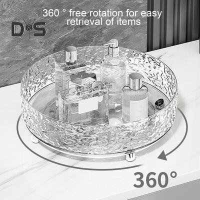 Поднос для хранения косметики, вращающийся на 360 градусов, многофункциональный держатель для кистей для макияжа, подставка для специй