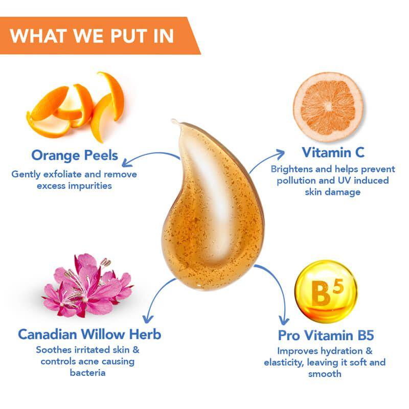 The Moms Co Натуральная пенка для умывания с витамином C I Очищает I Осветляет кожу I Матовый финиш I Моментальное сияние I Апельсиновые гранулы I 100 мл