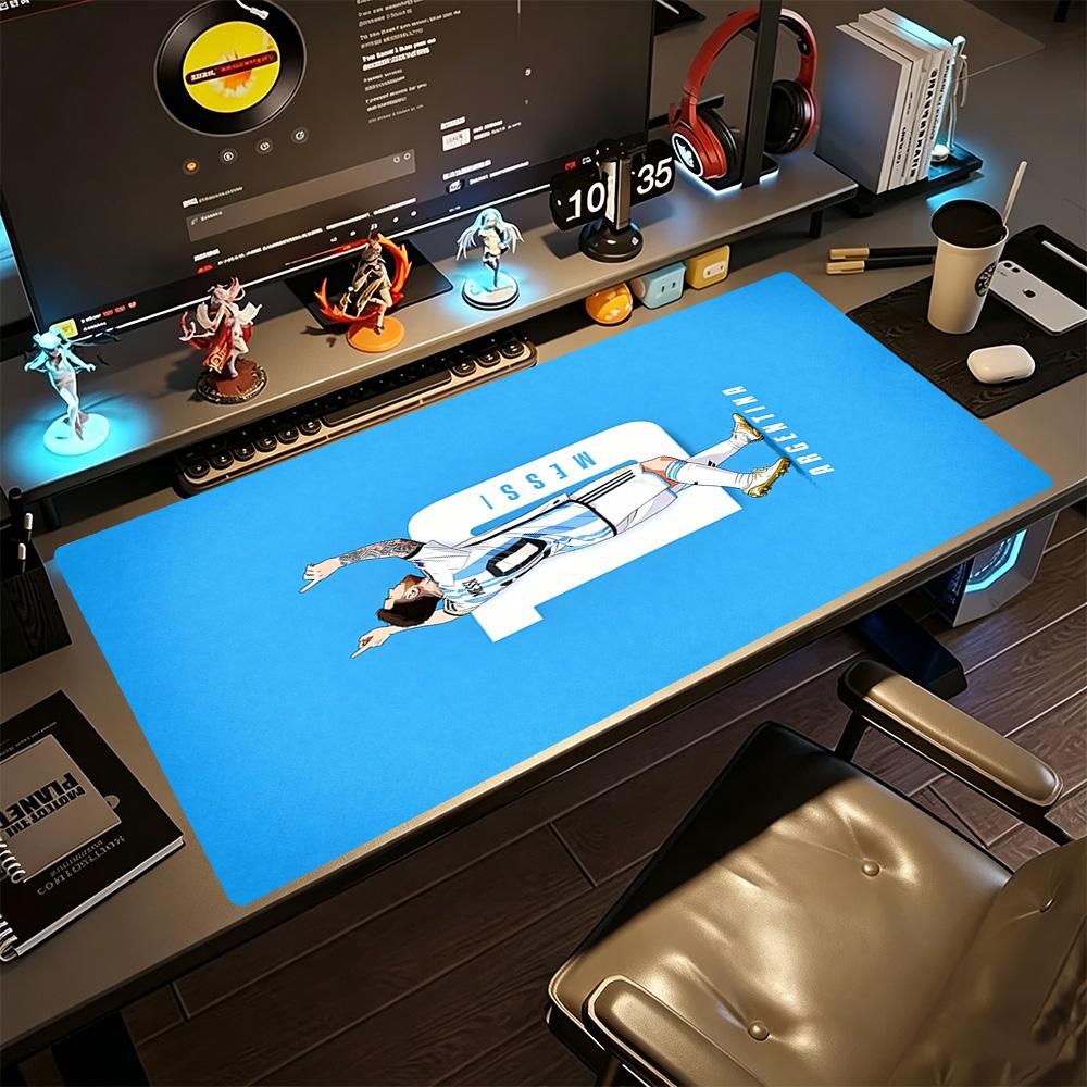 Football Messi Gaming Mouse Pad Gaming Laptop Mouse Pad Desktop Mouse Pad Non-Slip Rubber Base Office Desk Accessory