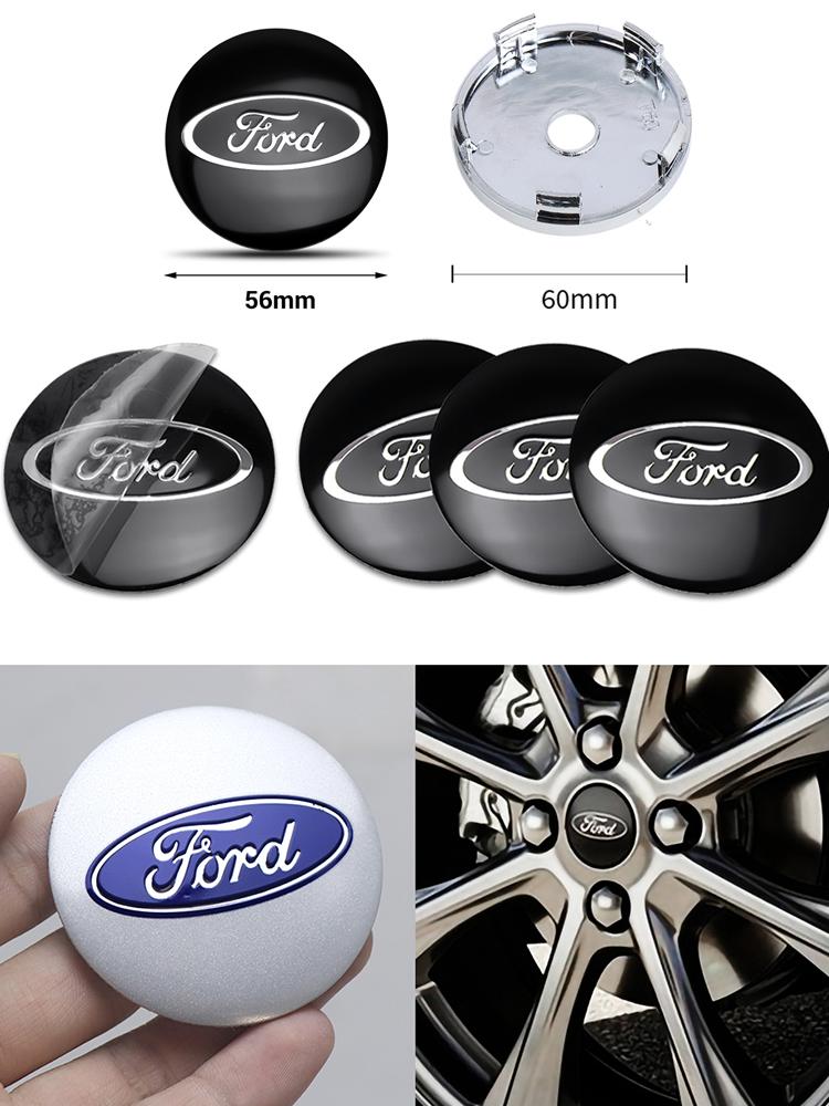 4Pcs For Ford Focus MK4 Explorer Mustang Fiesta MK7 Ranger Car Wheel Tire Center Hub Cap Badge Sticker Cover Auto Accessories