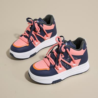 Зимние бархатные высокие кеды детские студенческие ins корейская версия универсальные утолщенные теплые хлопковые туфли спортивные кеды для скейтборда тренд