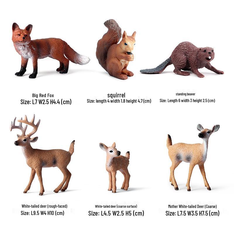 Christmas Forest Animal Ornaments Set: Deer, Elk, Reindeer, and Squirrel Models