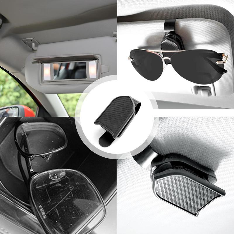 Sunglass Holder For Car Visor Clip Auto Sun Visor Eyeglass Storage Organizer Ticket Card Clip Sunglasses Mount Car Visor
