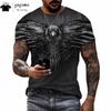 Готический ворон 3D принт мужская одежда модная футболка мужские футболки с принтом ворона футболки с круглым вырезом футболки с коротким рукавом
