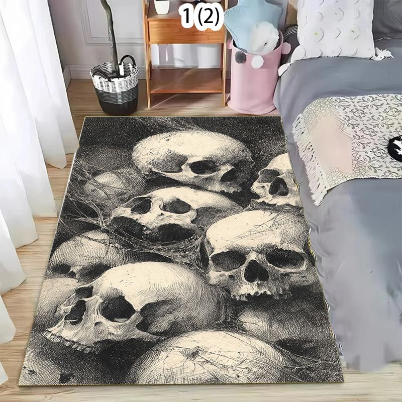 Skeleton Pattern Anti Slip Door Mat - Machine Washable Lightweight Carpet Suitable for Living Rooms Bedroomshome Decor Rugs