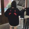 2024 Plush Thickened Women's Hooded Sweatshirt - Little Devil, Korea Style, Loose Fit for Autumn/Winter